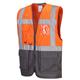 Portwest Warsaw Hi Vis Contrast Executive Vest M Orange/Gry (Pack of 10)