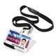 Durable PUSHBOX Duo 2 Card Security ID Holders with Lanyards - 10 Pack - Clear