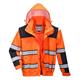 Portwest Hi Vis 3-in-1 Contrast Winter Bomber Jacket 2XL Orange/Blk