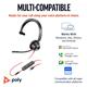 Poly Blackwire 3315 Monaural 3.5mm + USB-C/A Headset 8X217AA