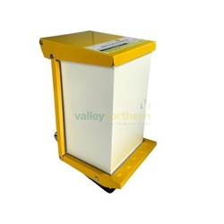 Flame Retardant Bin with Yellow Lid