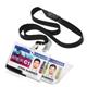 Durable PUSHBOX Duo 2 Card Security ID Holders with Lanyards - 10 Pack - Clear