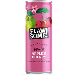 FLAWSOME! CAN - APPLE & CHERRY - LIGHTLY SPARKLING JUICE - 24X250ML