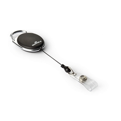 Durable STYLE Secure Retractable Clip Badge Reel for ID & Keys - 10 Pack - Black