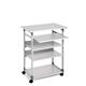 Durable Adjustable Mobile PC Computer Desk Workstation Trolley on Wheels - Grey