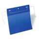 Durable Wire Hanger Ticket Holder Document Pocket Landscape - 50 Pack - A5 Blue