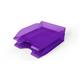 Durable Stackable Letter Tray - Document Paper File - 6 Pack - A4+ Clear Purple