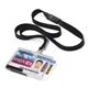 Durable PUSHBOX Duo 2 Card Security ID Holders with Lanyards - 10 Pack - Clear
