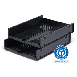 Durable OPTIMO Recycled Plastic Stackable Letter Tray File - 6 Pack - A4+ Grey