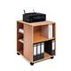 Durable 6 Shelve Office Filing Storage Trolley on Wheels - 75cm Beech