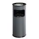Durable Round Metal Waste Bin with Integrated Sand Ashtray - 17L - Charcoal Grey