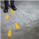 Durable Heavy Duty Adhesive Floor Marking Foot Shape - 5 Pairs - Yellow
