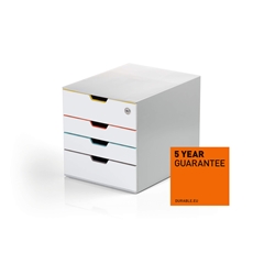 Durable VARICOLOR MIX SAFE Lockable Desktop Organiser 4 Drawer Storage - A4+