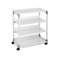 Durable Steel 2 Shelve Office Storage Trolley on Wheels - 88cm Grey