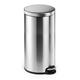 Durable Round Stainless Steel Pedal Bin - 30 Litre - Silver