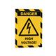 Durable DURAFRAME Magnetic Signage Hazard Frame - 5 Pack - A4 Yellow & Black