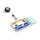 Durable Enclosed 2 Card Badge Reel Security Pass ID Holders - 25 Pack - Clear