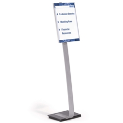 Durable INFO SIGN Aluminium Display Panel Info Floor Stand A3 - 1.25m - Silver