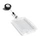 Durable Enclosed 2 Card Badge Reel Security Pass ID Holders - 25 Pack - Clear