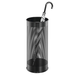 Durable Modern Perforated Metal Umbrella Stand - 29 Litre Black