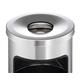 Durable Round Metal Waste Bin with Fire Extinguishing Ashtray - 17L - Silver