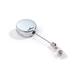 Durable Secure Retractable Chrome Badge Reels for ID & Keys - 10 Pack - Silver
