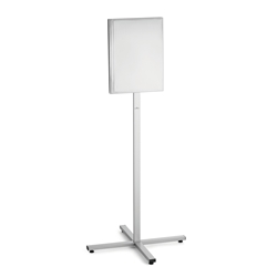 Durable INFO STAND OUTDOOR Stainless Steel Floor Sign - A3 Display Panel - Grey