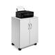 Durable 2 Door Office Filing Storage Trolley on Wheels - 75cm Grey