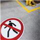 Durable Adhesive ISO 'Pedestrians Prohibited' Sign Safety Floor Sticker - 43cm