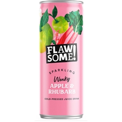 FLAWSOME! CAN - APPLE & RHUBARB - LIGHTLY SPARKLING JUICE - 24X250ML