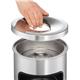 Durable Round Metal Waste Bin with Fire Extinguishing Ashtray - 17L - Silver