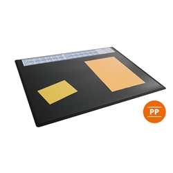 Durable Calendar PC Desk Pad Protector Mat with Clear Overlay - 5 Pack - Black