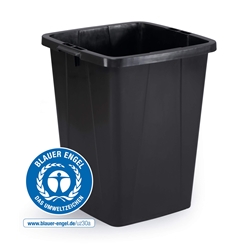 Durable ECO 90L Waste Bin Black - Strong Square Recycling Bin - DURABIN