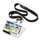 Durable PUSHBOX Security Pass ID Card Holders with Lanyards - 10 Pack - Clear