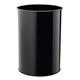Durable Metal Round Waste Bin - Scratch Resistant Steel - 30L - Black