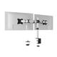 Durable SELECT Monitor Mount Desk Clamp for 2 Screens - 13 - 27in - Gloss Silver