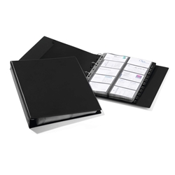 Durable VISIFIX 400 Business Card Ring Binder Album - A-Z Index Tabs - A4 Black