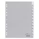 Durable 12 Part Removable Tab Punched Index Dividers - 20 Pack - A4 Grey