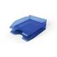 Durable Stackable Letter Tray - Document Paper File - 6 Pack - A4+ Clear Blue
