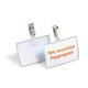 Durable CLICK FOLD Clip Name Tag Badge Holders + Inserts - 25 Pack - 54 x 90mm