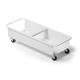 Durable DURABIN Square 2X 40L Robust Steel Wheel Bin Trolley - White