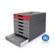 Durable IDEALBOX ECO 7 Drawer Recycled Plastic File Storage Organiser - Red
