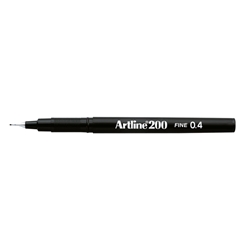 Artline 200 Fineliner Pen Fine BLACK (Pack of 12) A2001