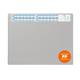Durable Calendar Desk Mat Clear Overlay Notes Protector Pad - 65x48 cm - Grey