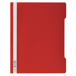 Durable Clear View Project Folder Document Report File - 50 Pack - A4+ Red