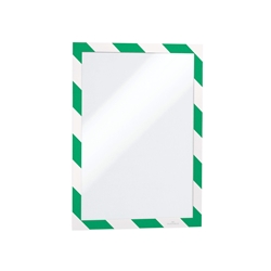 Durable DURAFRAME Adhesive Magnetic Hazard Frame - 2 Pack - A4 Green & White