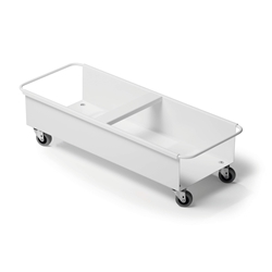 Durable DURABIN Square 2X 40L Robust Steel Wheel Bin Trolley - White