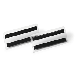 Durable Magnetic Ticket Label Holder Document Pocket - 10 Pack - 150 x 67mm