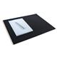 Durable Genuine Leather Non-Slip Desk Mat PC Keyboard Pad - 42x30 cm - Black