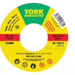 YorkCutting Disc, 24-Coarse, 355 x 3 x 25.4 mm, Type 41, Aluminium Oxide